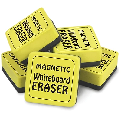 Magnetic Whiteboard Eraser, 2" x 2", Yellow - 12 per pack