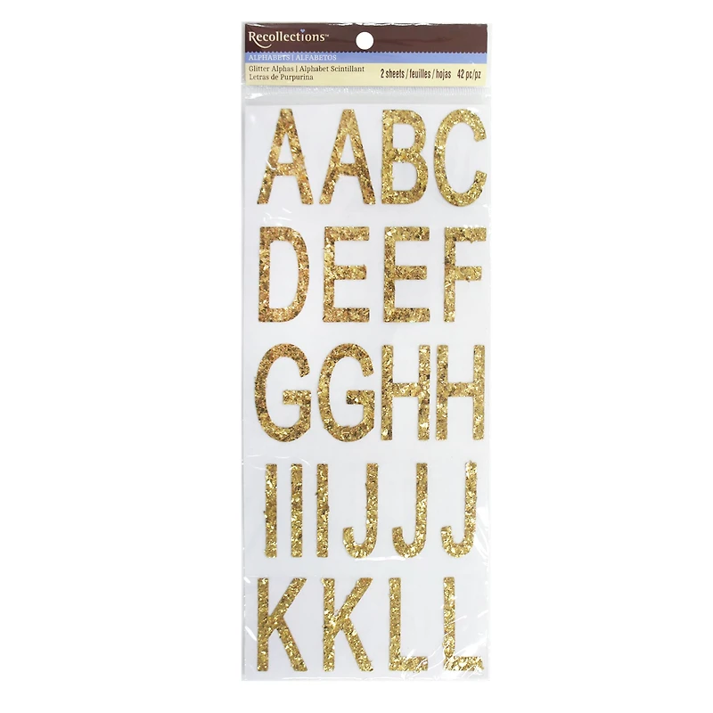 12 Pack: Gold Chunky Glitter Alphas by Recollections™