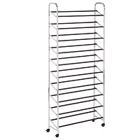 Honey Can Do Chrome Rolling Shoe Tower