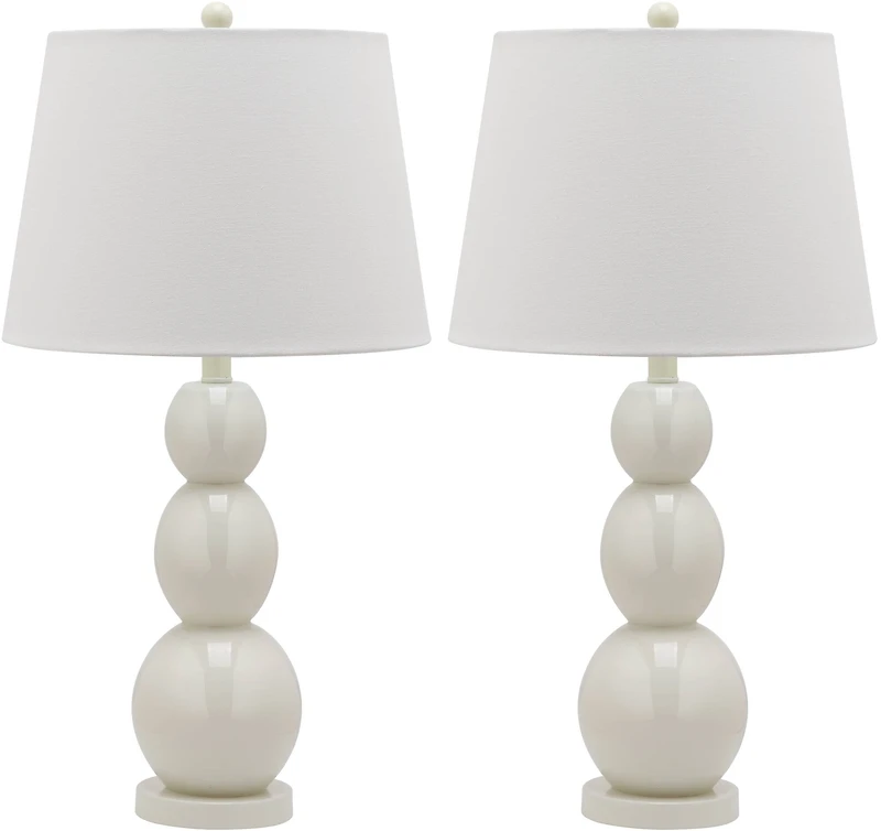 Jayne 3 Sphere Table Lamp Set in White