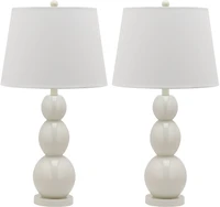 Jayne 3 Sphere Table Lamp Set in White