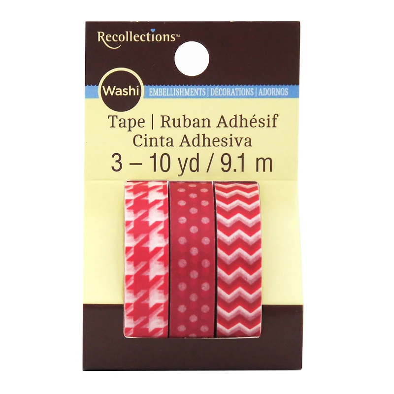 Red Print Washi Tape Set by Recollections™