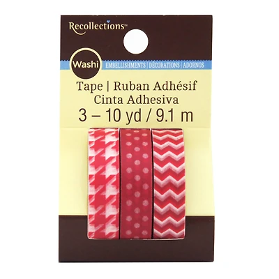 Red Print Washi Tape Set by Recollections™