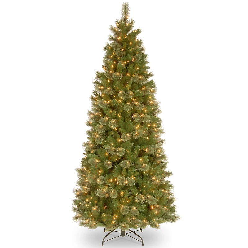 7.5 ft. Pre-Lit Tacoma Pine Slim Artificial Christmas Tree, Clear Lights