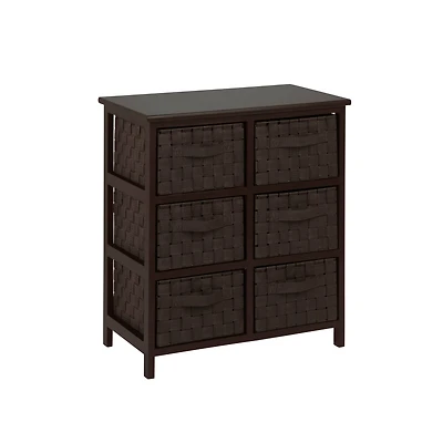 Honey Can Do Black 6 Drawer Woven Strap Storage Chest