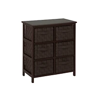 Honey Can Do Black 6 Drawer Woven Strap Storage Chest