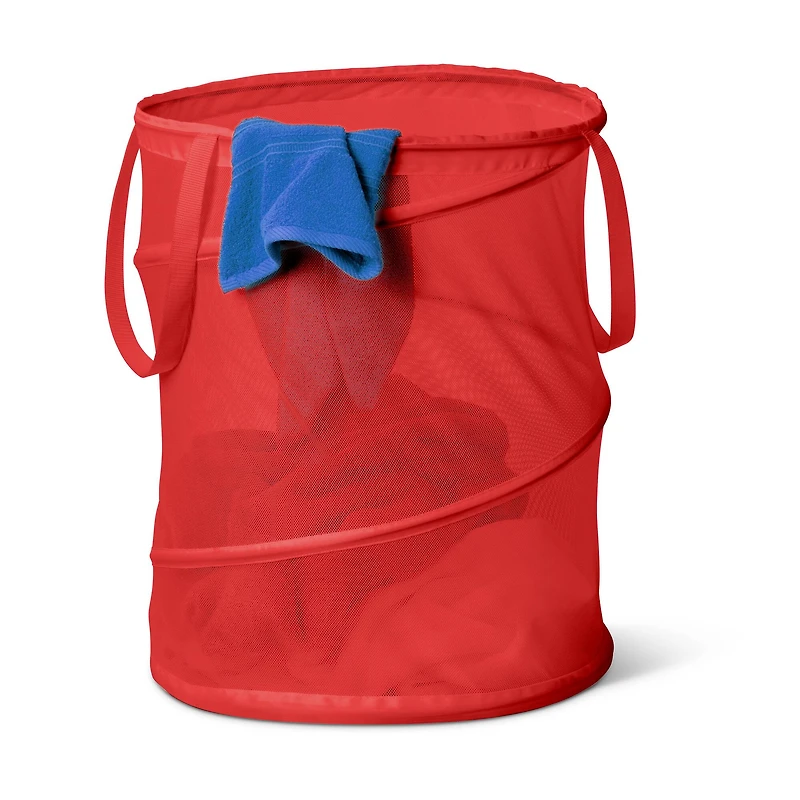 Honey Can Do 23.5" Red Large Mesh Pop Open Hamper
