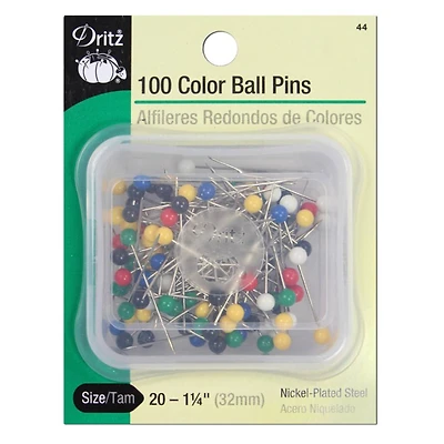 100 Color Ball Point Pins, Size 20