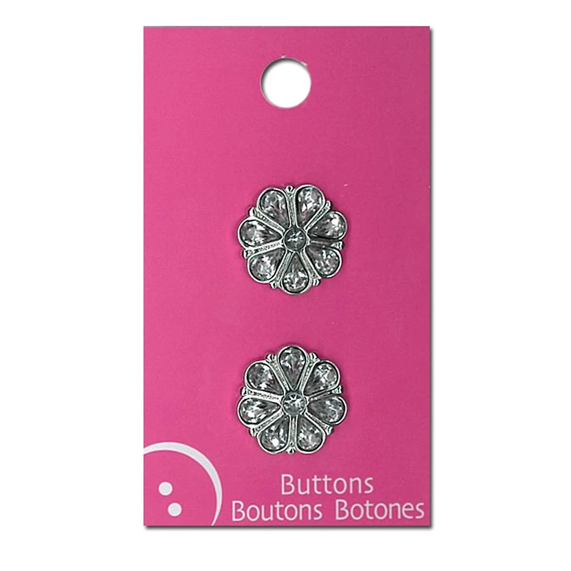 Blumenthal Lansing Crystal & Silver Gem Buttons