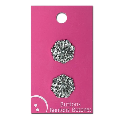 Blumenthal Lansing Crystal & Silver Gem Buttons