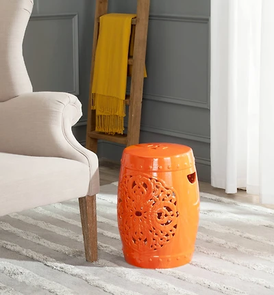 Flora Garden Stool in Orange