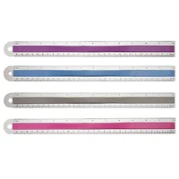 12 Pack: Assorted Westcott® Aluminum Ruler With Finger Grip