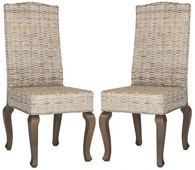 Milos Dining Chair Set of 2 in White Washed