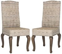 Milos Dining Chair Set of 2 in White Washed