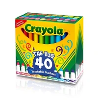 Crayola Ultra Clean Washable Classic Colors Broad Line Markers, 40ct.