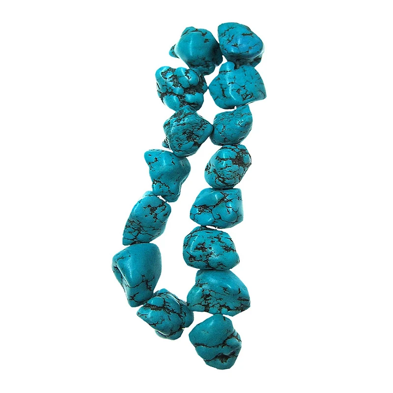 12 Pack: Turquoise Dyed Howlite Nugget Beads by Bead Landing™
