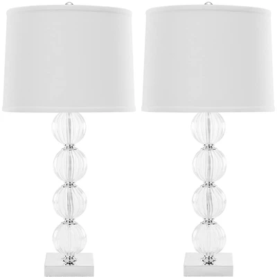 Amanda Glass Globe Lamp Set in White