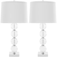 Amanda Glass Globe Lamp Set in White