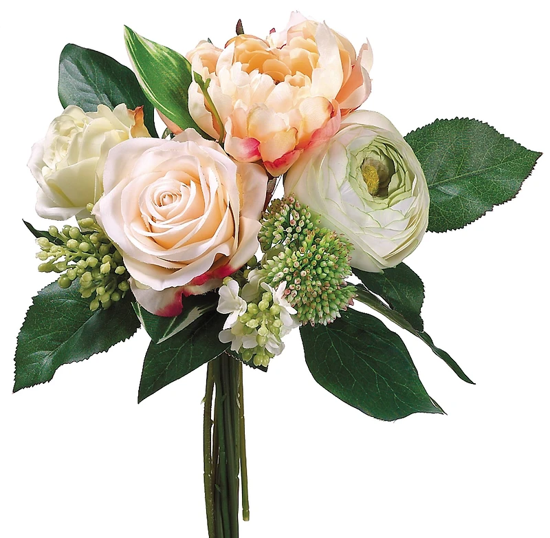 Peach & Green Peony, Rose & Lilac Bouquet