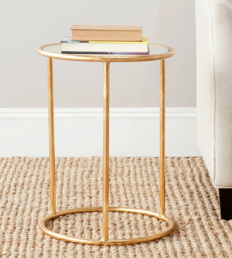 Shay Accent Table in Gold & Mirror