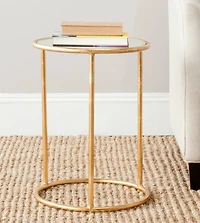 Shay Accent Table in Gold & Mirror