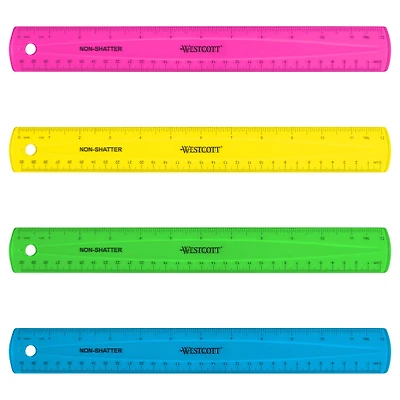 Assorted Westcott® Translucent Shatterproof Ruler