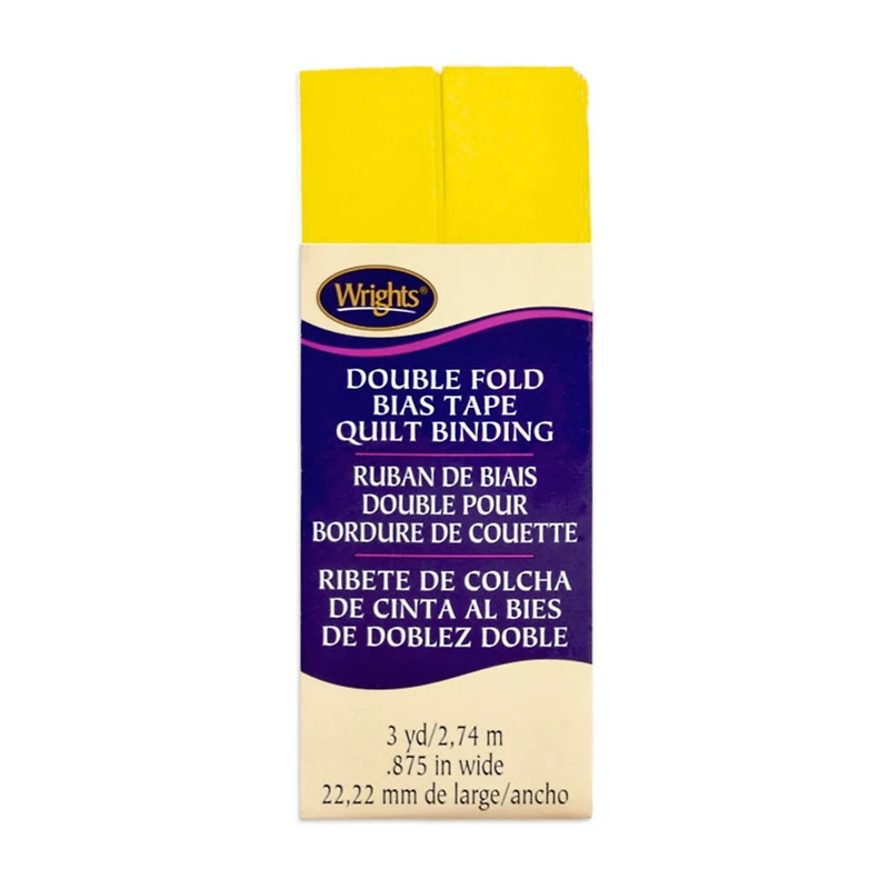 7/8" Canary Double Fold Bias Tape Quilt Binding - 3 Yards