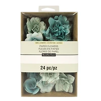Blue Mulberry Printed Paper Flower Embellishments By Recollections™