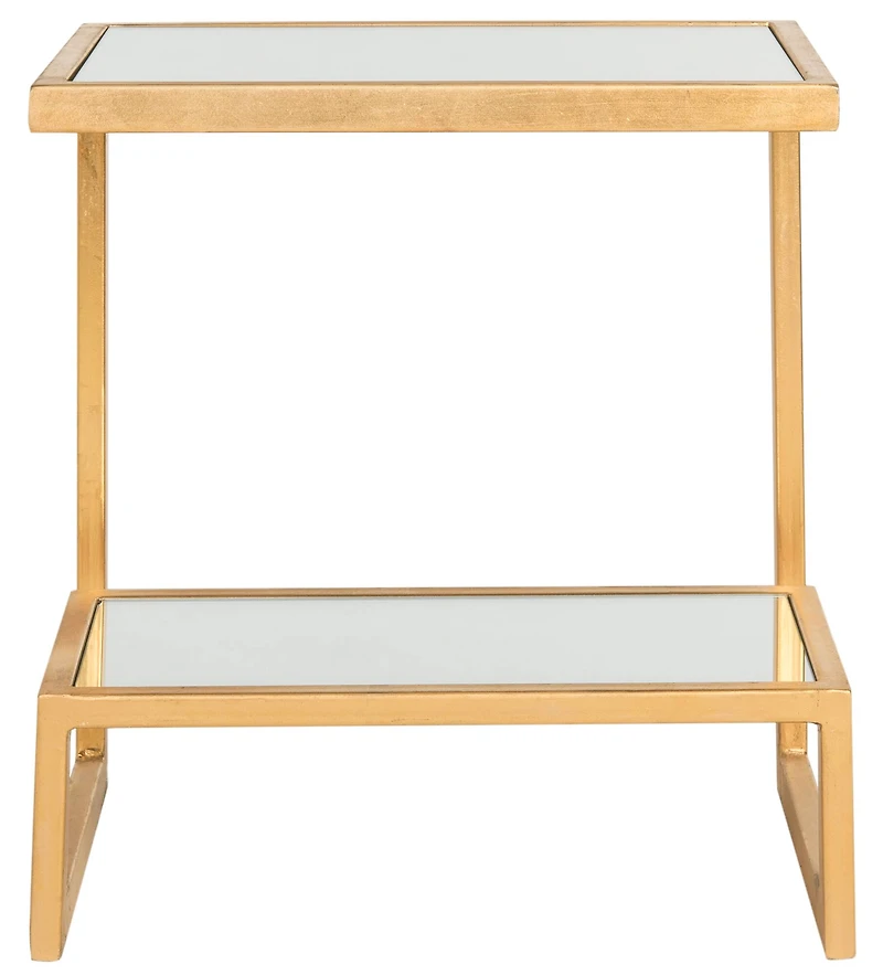 Kennedy Accent Table in Gold & White