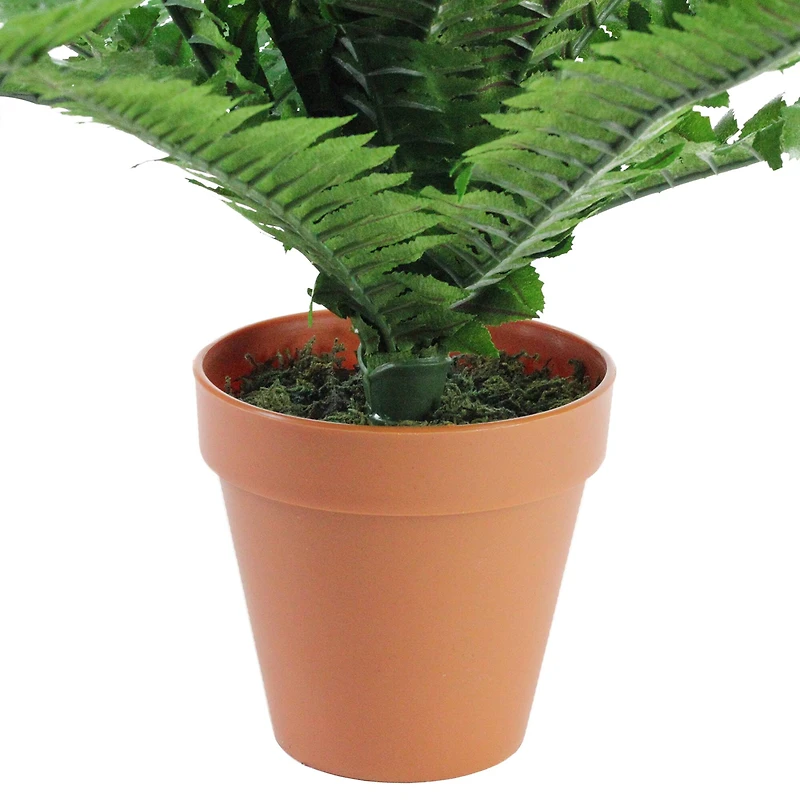 18.5" Potted Artificial Green Boston Fern Plant