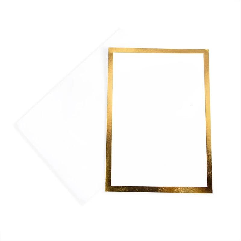 12 Packs: 40 ct. (480 total) Gold Foil Flat Cards & Envelopes by Recollections™, 5" x 7"