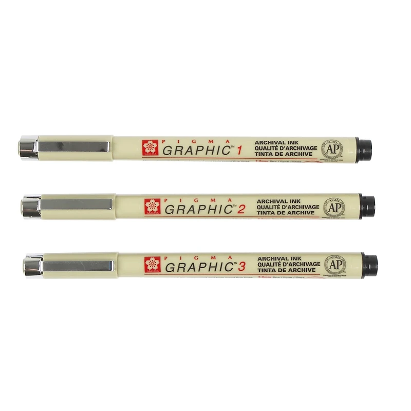 Pigma® Graphic™ Black 3 Pen Set