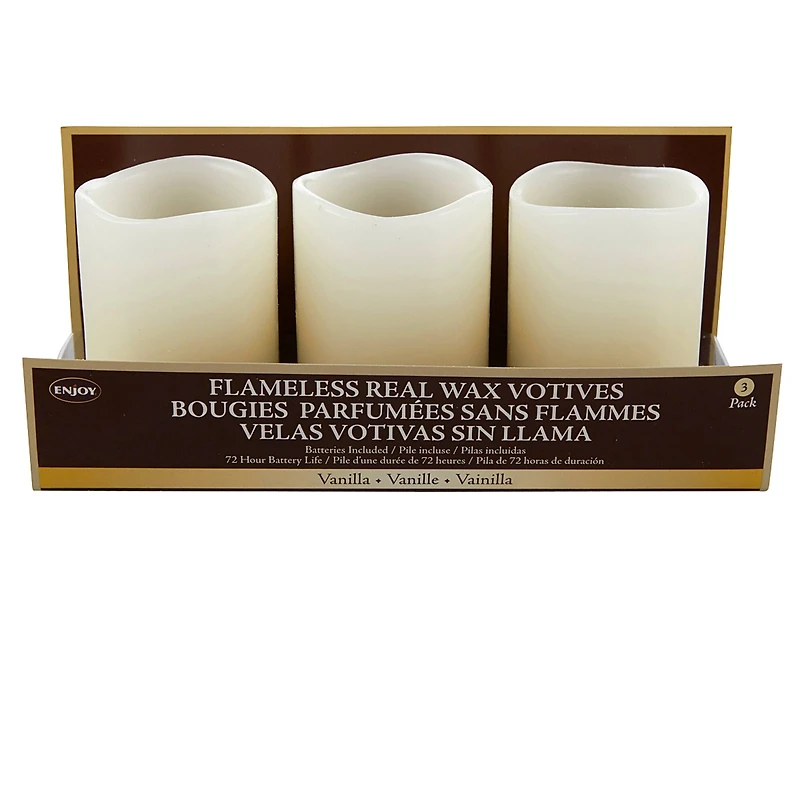 Flameless Real Wax Votives, Vanilla