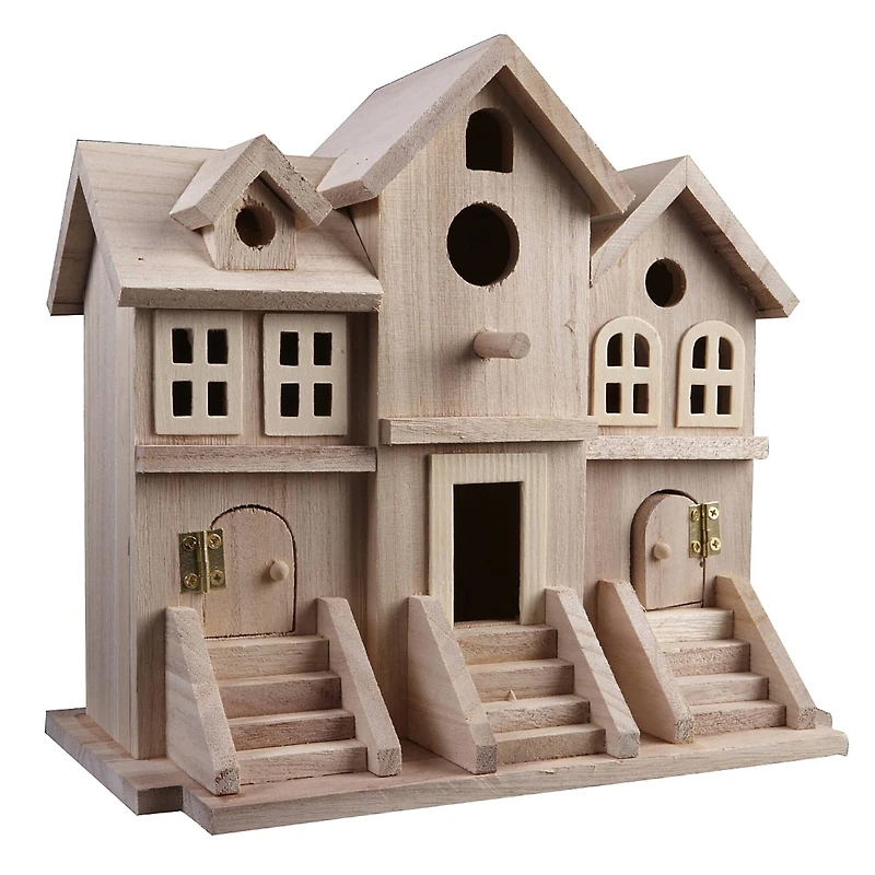 9.5" Brownstone Wood Birdhouse by Make Market®