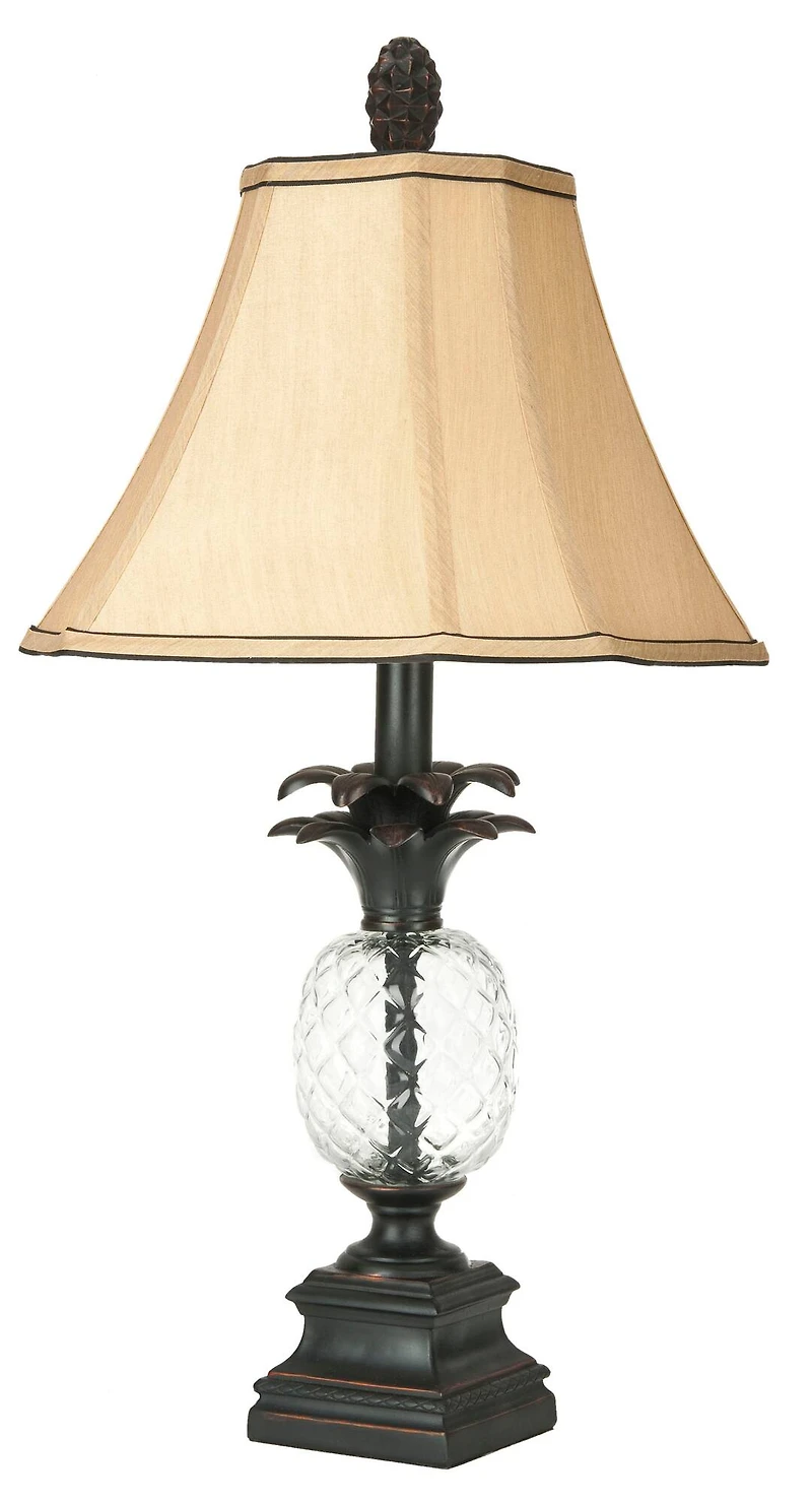 Alanna Glass Pineapple Lamp in Black & Clear