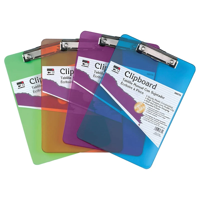 Charles Leonard Plastic Clipboard, 6 Count