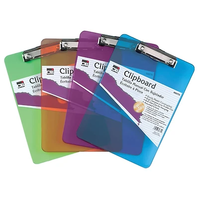 Charles Leonard Plastic Clipboard, 6 Count