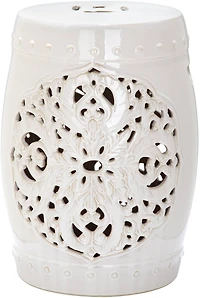 Flora Garden Stool in Creme