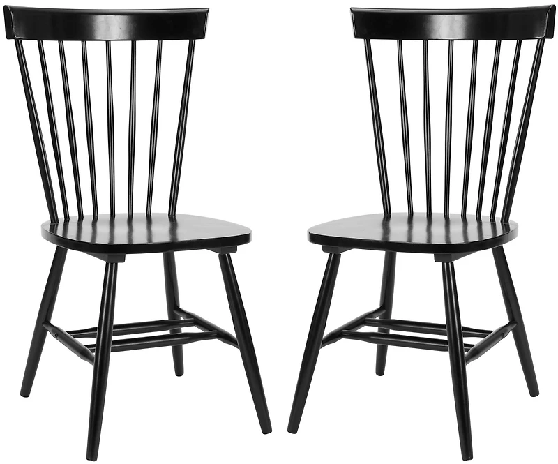 Parker Spindle Side Chair Set of 2 in Black