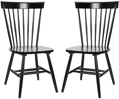 Parker Spindle Side Chair Set of 2 in Black