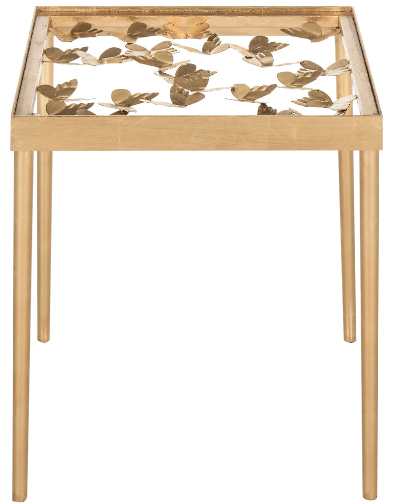 Rosalia Butterfly Side Table in Gold & Clear