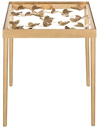 Rosalia Butterfly Side Table in Gold & Clear