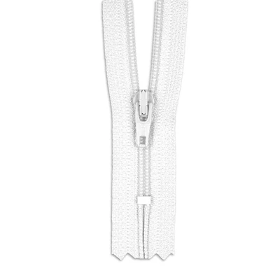 YKK 7" White #3 Closed End Zipper