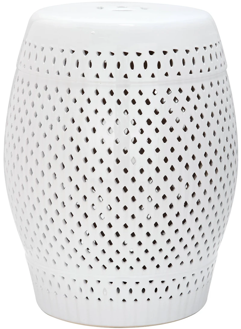 Diamond Garden Stool in White