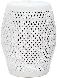 Diamond Garden Stool in White