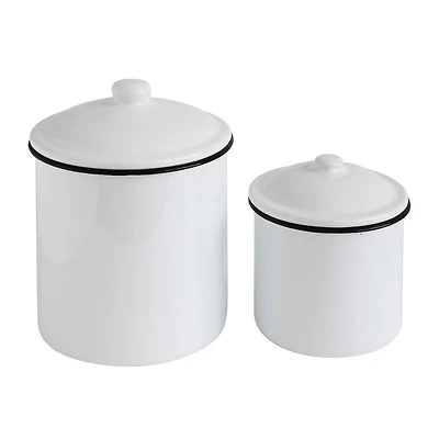 Hello Honey® White Enameled Canisters