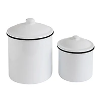 Hello Honey® White Enameled Canisters