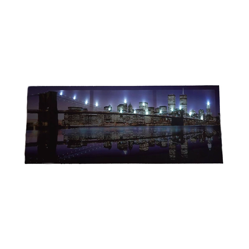 LED Lighted New York City Brooklyn Bridge Skyline Wall Art