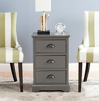 Griffin 3 Drawer Side Table in Grey