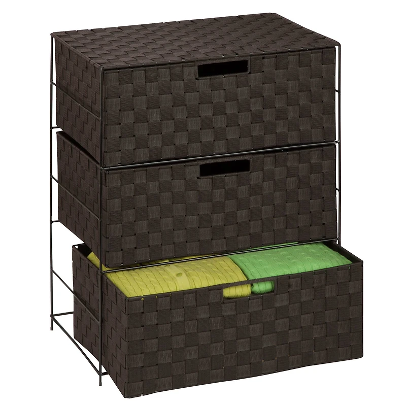 Honey Can Do Espresso 3-Drawer Chest with Wheels